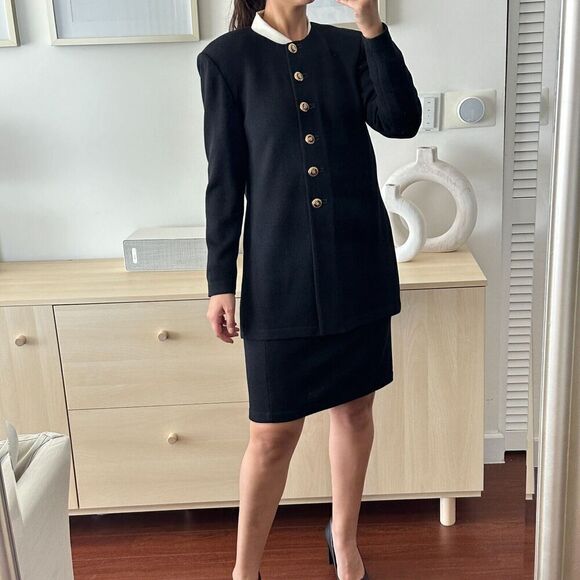 St. John Collection Skirt Suit Womens Small Santana Knit Jacket Blazer 2 pc Set - Picture 3 of 13